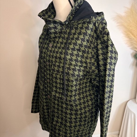 Adidas x Ivy Park Twill Heavyweight Jacket Green & Black Houndstooth Sz S NWT - Picture 5 of 17
